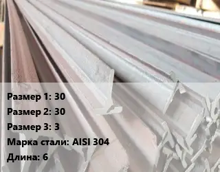 Тавр тепличный 30х30х3 AISI 304 L=6